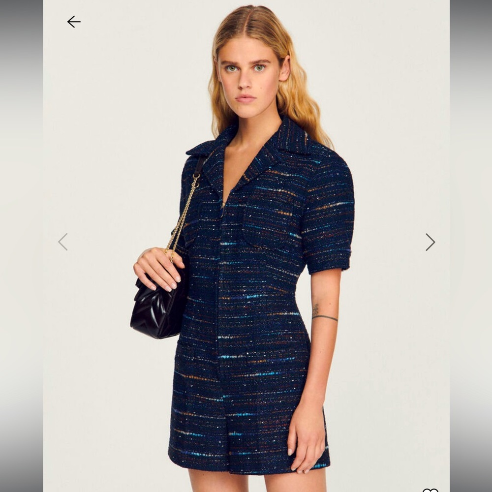 Sandro Emiliana Tweed Romper